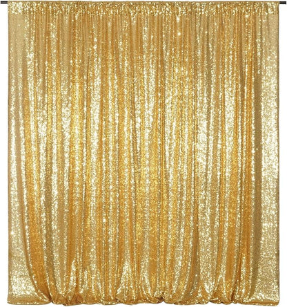 Poise3EHome Gold Sequin Backdrop, 6FT x 8FT Glitter Curtain by Poise3EHome