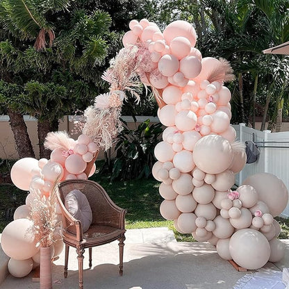 PartyWoo Beige Balloons 155pcs Different Sizes of 18 12 10 5 Inch Boho Cream - Image 7