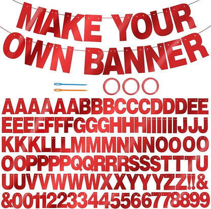 BEISHIDA Double-sided Red 116PCS A-Z DIY Letter Custom Banner Party Decor | 111 by Beishida