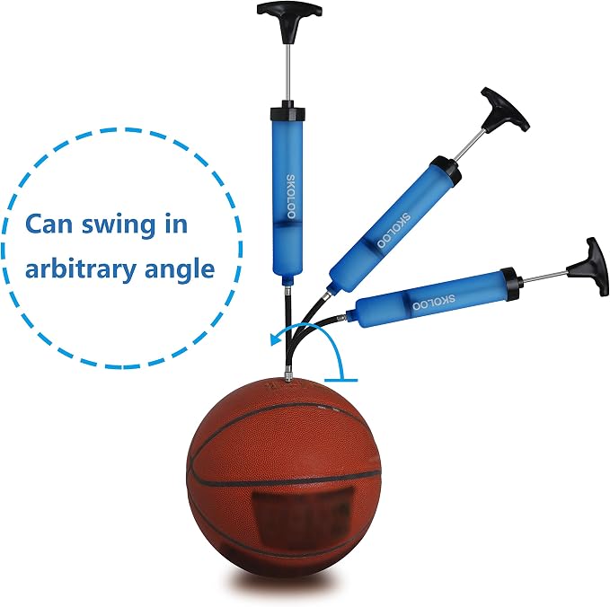 SKOLOO 10" Portable Hand Air Ball Pump Inflator Kit - Image 2