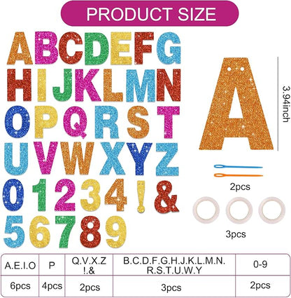 BEISHIDA Glitter Colorful 116 PCS A-Z DIY Letter Custom Banner Party Decor | - Image 3