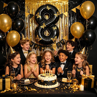 40 Inch Black Number 8 Balloon - Image 4