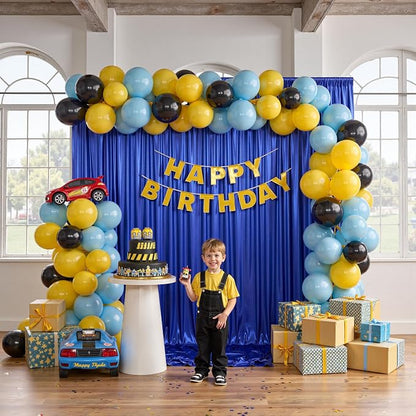 10x10ft Thick Royal Blue Glitter Backdrop Curtain Panels - Image 2