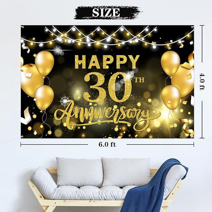 WeBenison Happy 30th Anniversary Backdrop 30th Wedding Anniversary Photography - Image 2