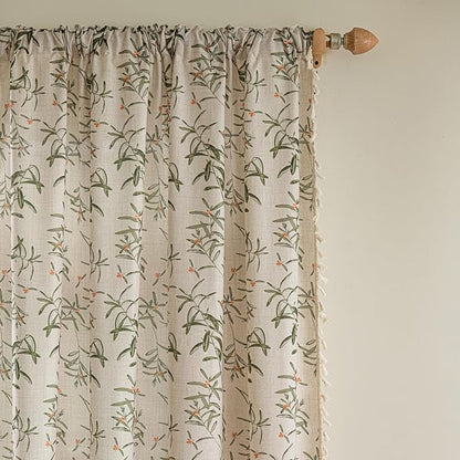 ENJOYBRIDAL Floral Curtains 96 Inch Long Semi Sheer Boho Drapes - Image 2
