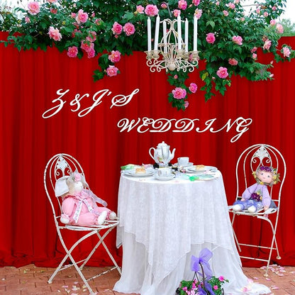 Red Backdrop Curtains for Party Valentine's Day Arch Stage Wedding Ceremony Red - Image 8