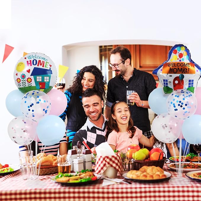 Welcome Home Balloons Table Centerpiece Stand Kit 2 Sets - Image 6