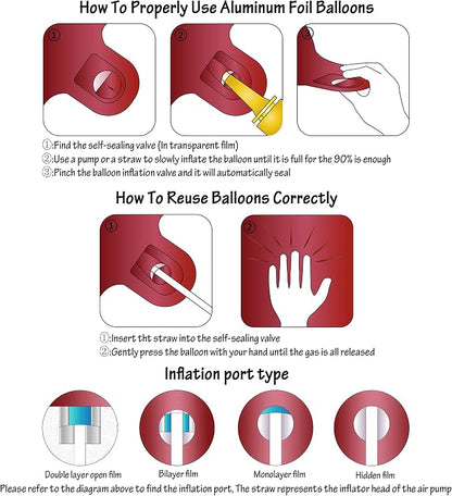 Number 9 Balloons 40 Inch Wine Red Burgundy Foil Number Balloon 9 | Wine Red - Image 3