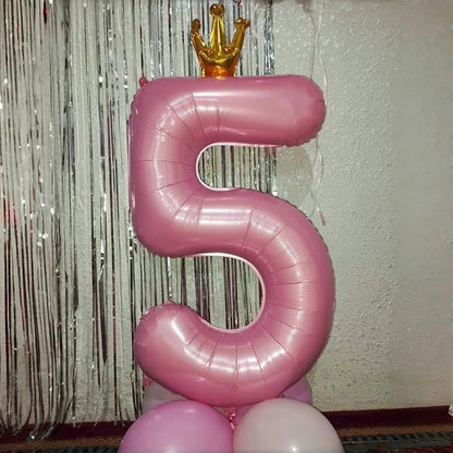 40 Inch Pastel Pink 5 Number Balloons, Giant Foil 5th Birthday Number Balloon - Image 7