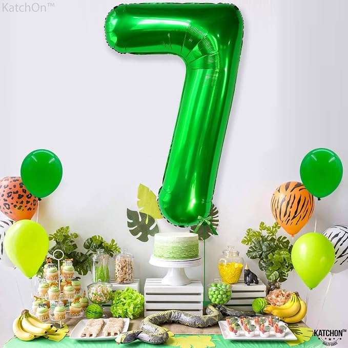 KatchOn Dark Green Number 7 Balloon 40 Inch, 7th Birthday Balloon | Happy - Image 8