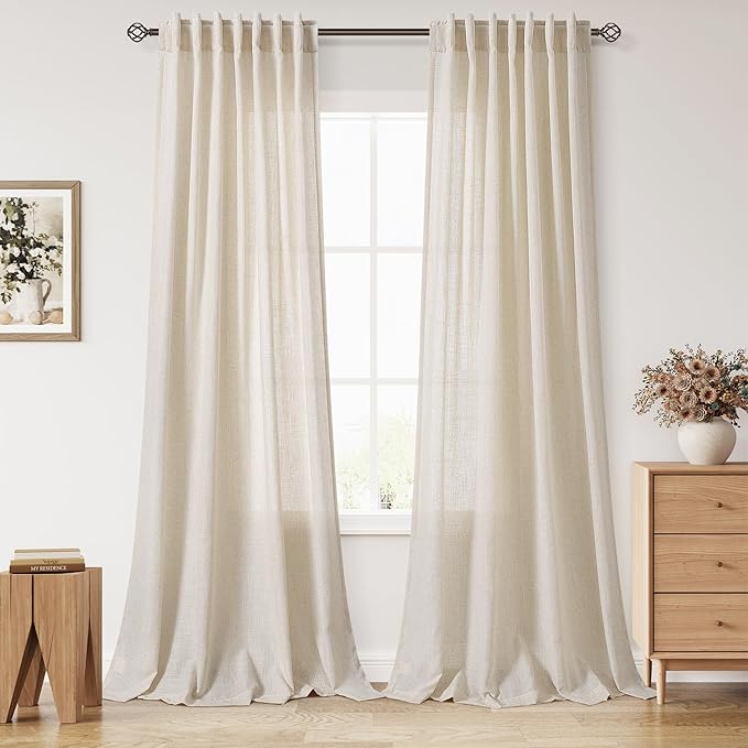 Nanspring Modern Farmhouse Decor Curtains 96 Inches Long by Nanspring