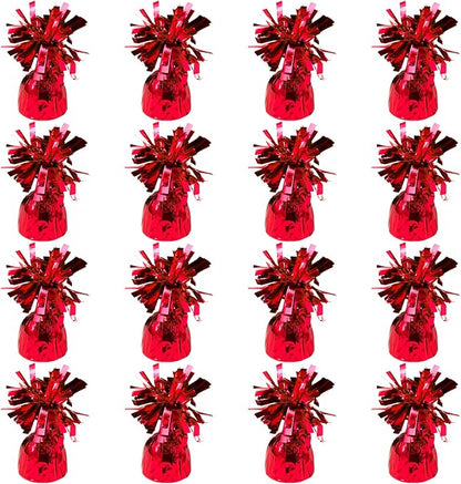 16 Pack Red Balloon Weights Metallic Holder Anchors Balloon Holder Weights by Unknown