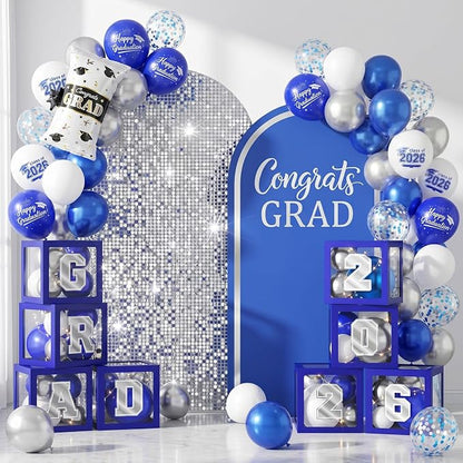Graduation Decorations Class of 2026-Blue and Silver Graduation Party - Image 6