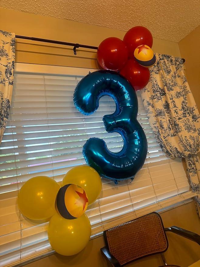 4 Balloon - Metallic Blue Birthday Number Balloons, 40 Inch Decorations | - Image 9