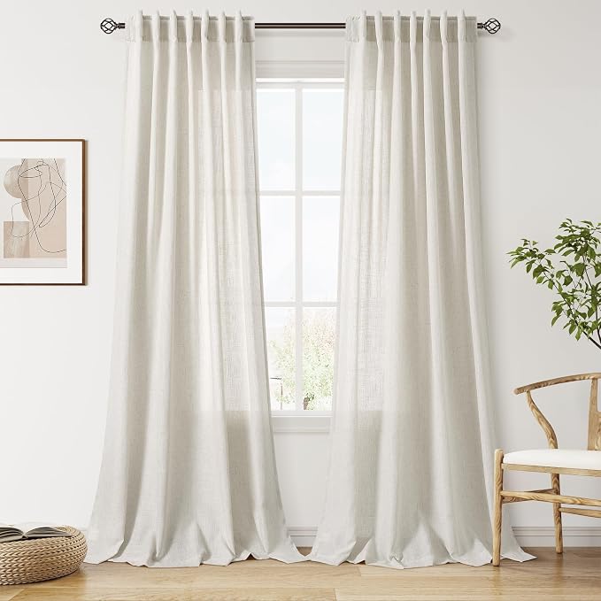 Mousse White Curtains 90 Inches Long by Nanspring