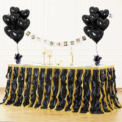 Glitter Black Balloon Weights, 6 Pack | Glitter black PET film; helium balloon - Image 5