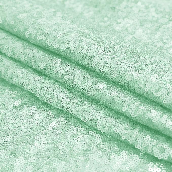 Sugargirl Mint Green Sequin Backdrop Curtain 6 Panels 2FTx8FT Glitter Mint - Image 7