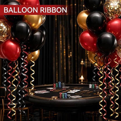 TONIFUL Shiny Black Red Gold Curling Ribbon Balloon String Gift Wrapping | 300 - Image 4
