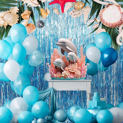 GOER 3.2 ft x 9.8 ft Metallic Tinsel Foil Fringe Curtains Party Photo Backdrop - Image 7