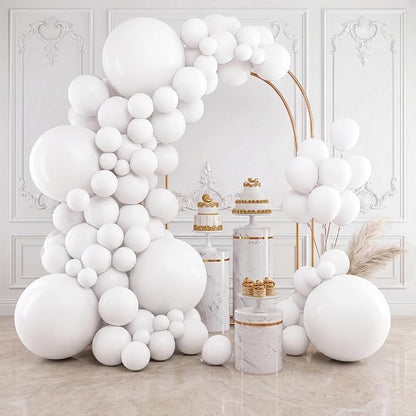 RUBFAC White Balloons Different Sizes Bridal Shower Balloons Arch 154pcs | by RUBFAC