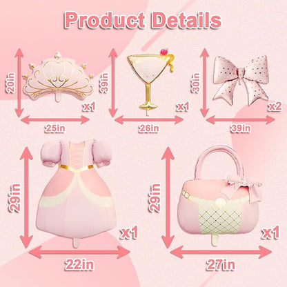 6PCS Princess Birthday Party Decorations-Princess Balloons - Image 2