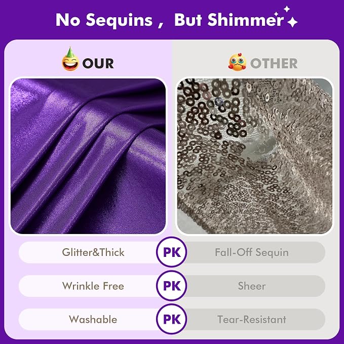 20ftx10ft Shimmer Purple Sequin Backdrop Curtain - Image 2