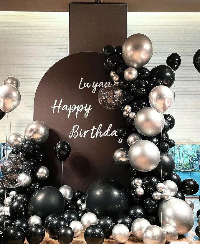 MEBAY Black Silver Balloons Garland Arch Kit, Wedding Backdrop, Graduation - Image 4