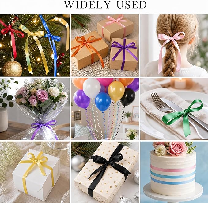 TONIFUL 12 Assorted Multi-Color Curling Ribbon Balloon String Gift Wrapping - Image 5
