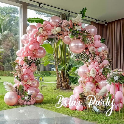 Double Stuffed Pearl Pink Balloon Garland Arch Kit | 18/12/10/5inch Different - Image 3