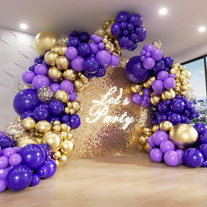 Purple and Gold Balloon Arch Garland Kit by FOTIOMRG