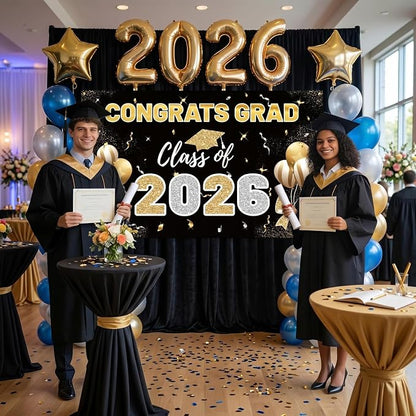 2026 Graduation Backdrop Black - Image 4