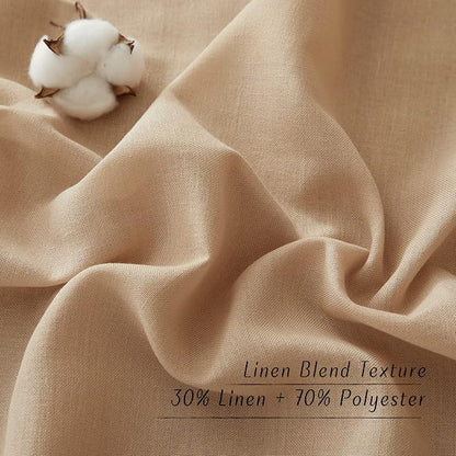 NICETOWN Camel Linen Doorway Curtains 80 inches Long, Grommet Thick Linen Weave - Image 6