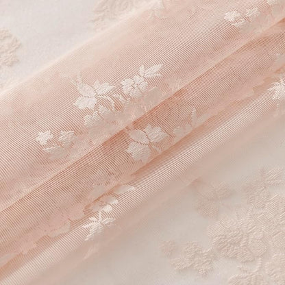Kotile Blush Pink Floral Lace Curtains - Image 7