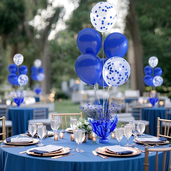 Royal Blue Balloon Table Centerpiece Kit, 6 Set Blue Balloon Stands - Image 2