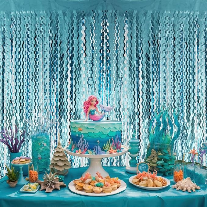 GOER 3.2 ft x 6.5 ft Metallic Tinsel Foil Fringe Curtains Party Photo Backdrop - Image 5