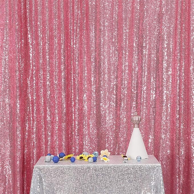 Eternal Beauty Fuchsia Pink 3mm Sequin Backdrop 8x8 Ft - Image 3