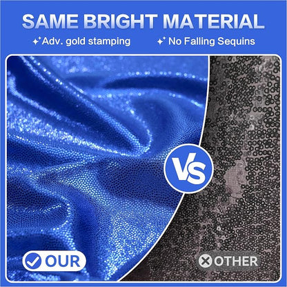 gogoparti 20x10FT Sapphire Blue Sequin Backdrop Curtain - Image 2