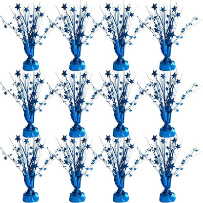 12 Pack Metallic Blue Foil Spray Centerpieces Stars Brust Table Centerpieces by Egolot