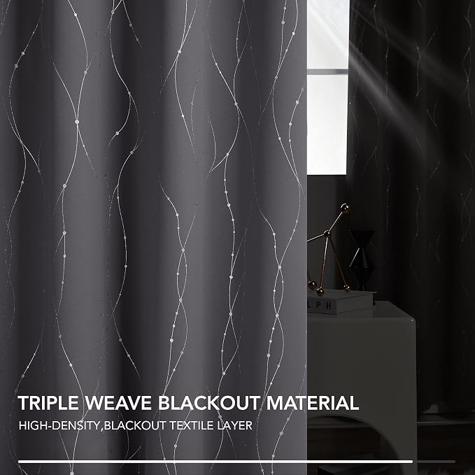 Deconovo Living Room Curtains 90 Inches Long, Thermal Insulated, Room Darkening - Image 9