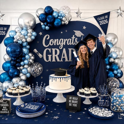 Blue Silver Balloons Set - Image 3