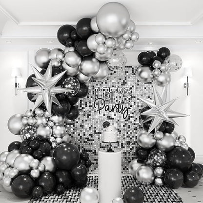 Black and Silver Balloons Garland Arch Kit by CboDecoBalloonArchKit