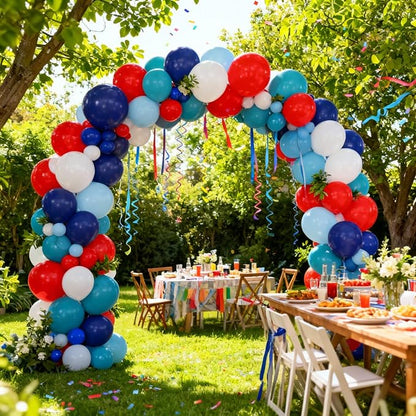 Red White Blue Balloons for Baseball Birthday Party Decorations | 60Pcs 12Inch - Image 4