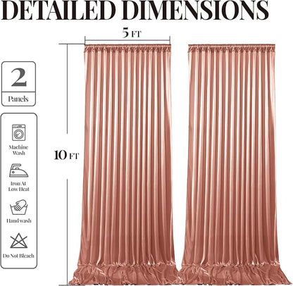 10x10 ft Rose Gold Glitter Backdrop Curtain - Image 9