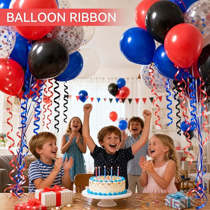 TONIFUL Red Black and Blue Curling Ribbon Balloon String Gift Wrapping | 300 - Image 4