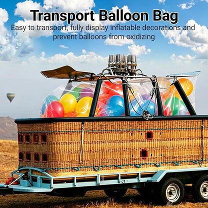 6 Pack Large Balloon Storage Bags 98"x59" Clear Carrying - Image 6