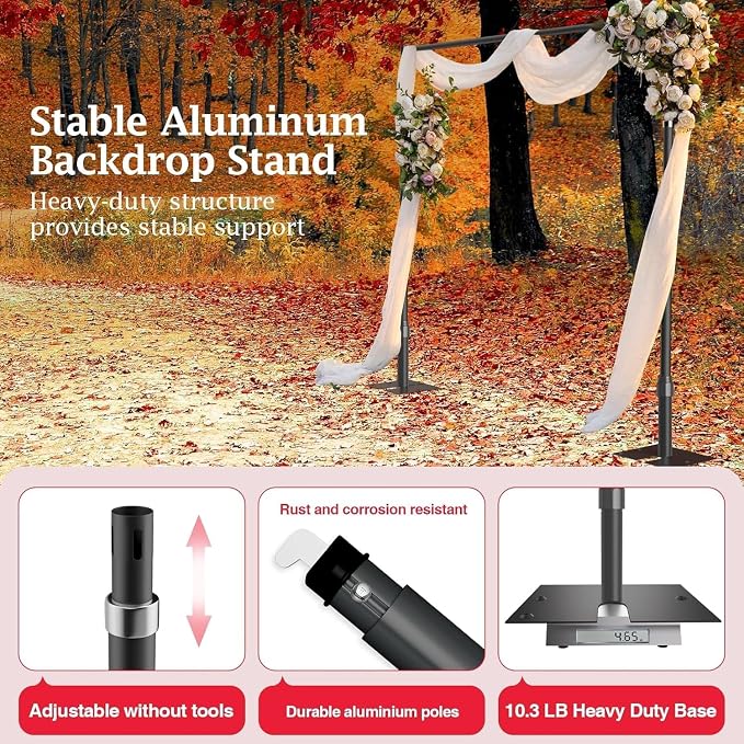 EMART 12x10ft Heavy Duty Backdrop Stand Frame - Image 5