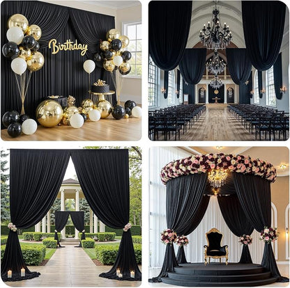 20ft×12ft Black Backdrop Curtain - Image 5