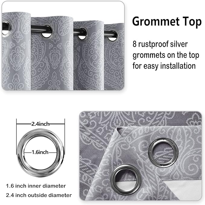DWCN Grey Ombre Curtains for Bedroom - Image 4