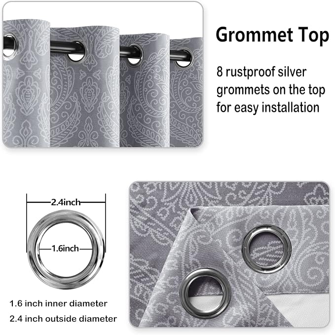 DWCN Extra Wide Ombre Blackout Curtains - Image 6