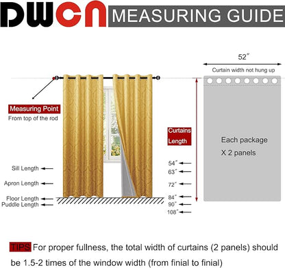 DWCN 100% Blackout Curtains for Bedroom 63 Inch Long - Image 6